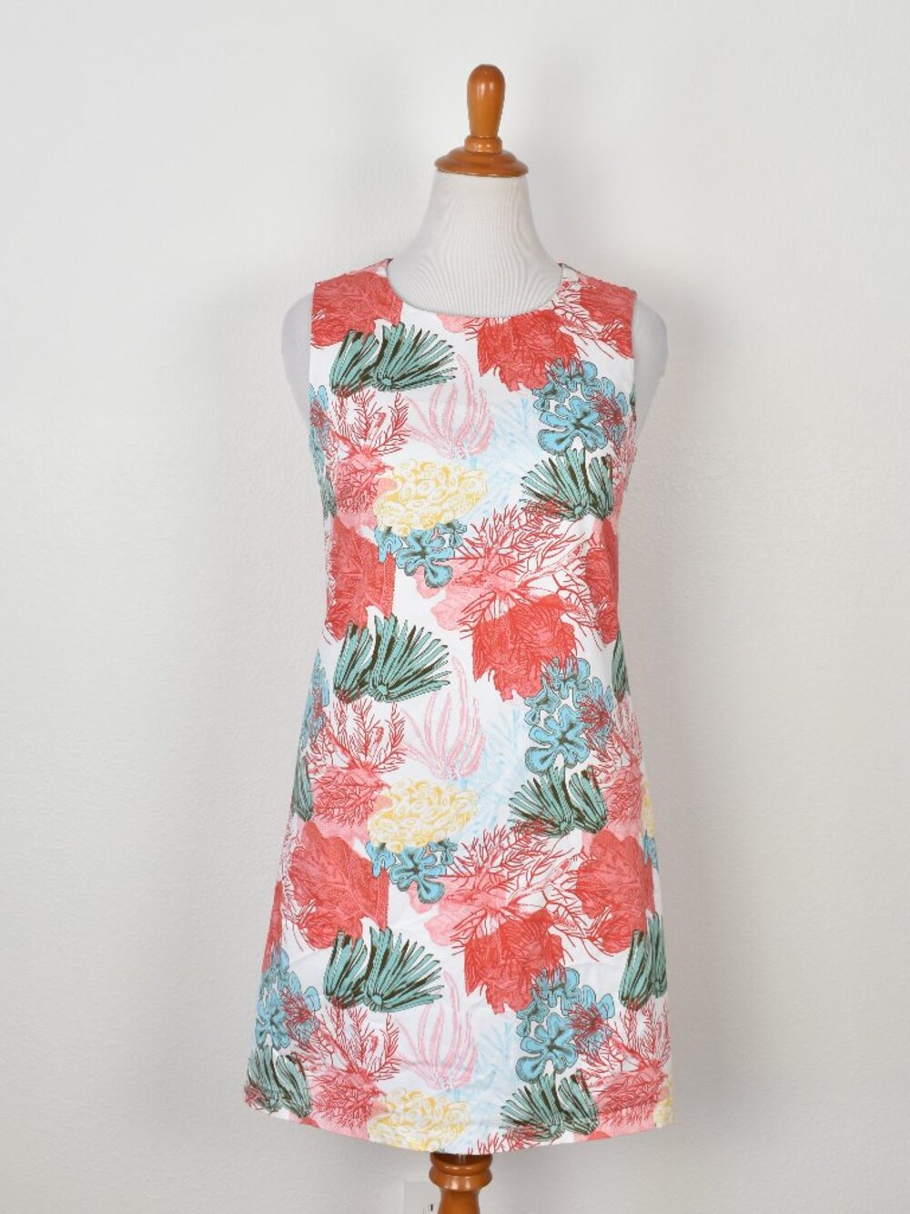 Persifor Margot Sheath Dress Coral Reef Print - L